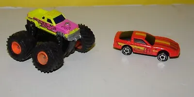 Micro Machines Monster Truck Psych Out Tuff Trax Spring & Steer + Mini Corvette • $8.48