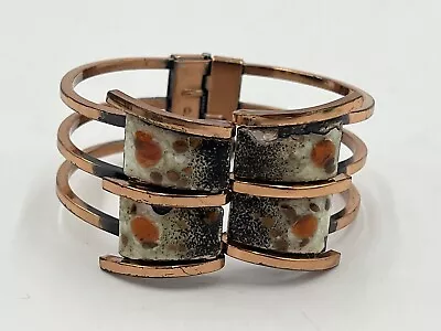 Vintage Signed Matisse Renoir Hinged Cuff Bracelet Copper • $29.95