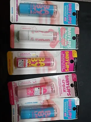 MAYBELLINE Baby Lips Lip Balms Assorted Lot Of 5 • $11.59