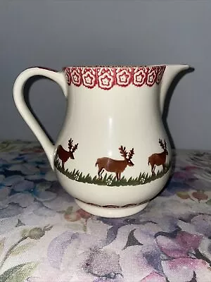 £30 • Buy Brixton Pottery Large Spongeware Jug Reindeer Pattern VGC