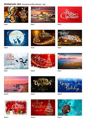 Digital Christmas Cards - Set A Horizontal • $20