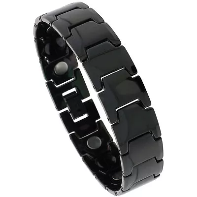 Tungsten Carbide Black Magnetic Bracelet W/ Bar Links • $42.99