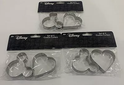 6 X Mickey Mouse / Heart Cookies Cutter Pastry Biscuit Cake Decor - NEW 3 Packs • $10.43