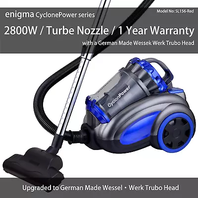 Enigma 2800W Bagless Multi Cyclonic HEPA Vacuum Cleaner With Wessel Turbo Nozzle • $169.99
