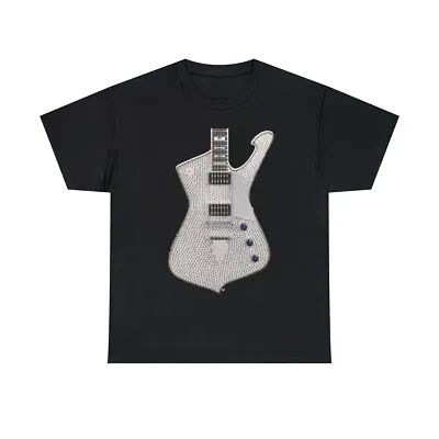 KISS Paul Stanley Ibanez Rhinestone Iceman Guitar Men's Short Sleeve T Shirt • $20