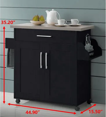 Kitchen Island Cart Rolling Wheels Buffet Cabinet W/ Towel Spice Rack Drawers • $120.27