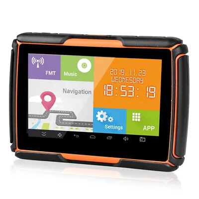 4.3  TFT Android Bluetooth Motorcycle Car GPS Navigation 8GB WiFi SAT NAV Orange • $113.98