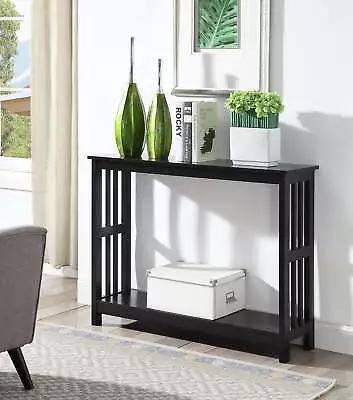 Wood Mission Console Table Accent Sofa Table Entryway Table With Storage Shelf  • $102.59