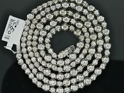 Men's Sterling Silver Rosary Chain Natural Diamonds 34 Inches • $449