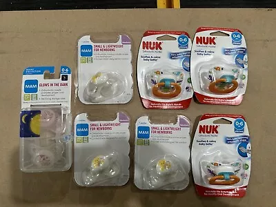 Nuk MAM Pacifier Lot 6 Piece Newborn & 0-6 Months New In Package • $12.50