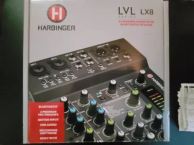 Harbinger LX8 8-Channel Analog Mixer With Bluetooth FX And USB Audio With Cords • $95