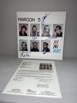Maroon 5 Signed Red Pill Blues Vinyl Lp - Adam Levine +5 - Jsa Coa With Letter • $999.99