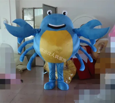 Advertising Outfit Blue Crab Mascot Costume Suit Party Dress Adult Animal Unisex • £239.84