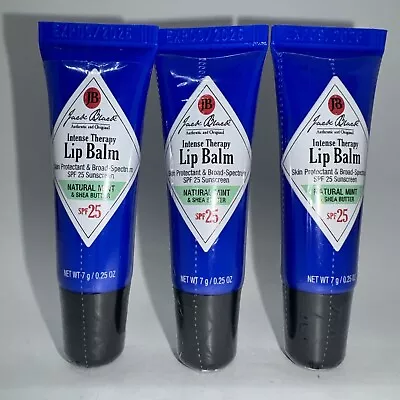 NEW SEALED-Jack Black Intense Therapy Lip Balm Natural Mint 3 Pack 09/2026 • $21.14