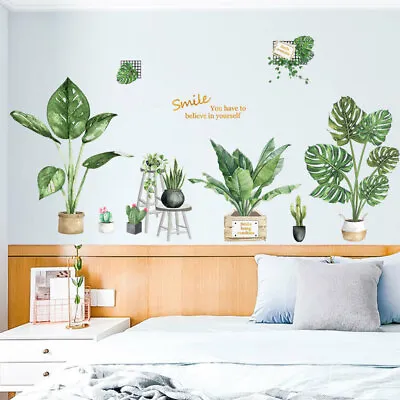 Tropical Green Plants Beautiful Palm Leaves Vinyl Wall Decals Decal DIY Art Fun  • $17.99