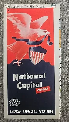 Vintage 1952? National Capital Area Washington DC AAA Road Map • $8.99