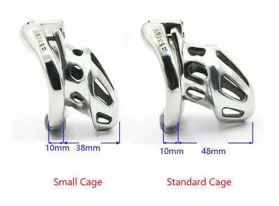 Male Chastity Device Stainless Steel Chastity Cage Metal Ring Lock Slave • £31.99