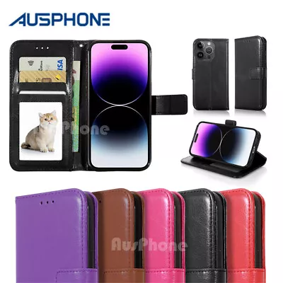 $9.85 • Buy For IPhone 14 13 12 11 Pro Max Mini XS XR Leather Flip Wallet Case Card Cover