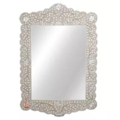 Antique Bedroom Mirror Frame | Mother Of Pearl Inlay Wall Hanging Mirror • $349.99