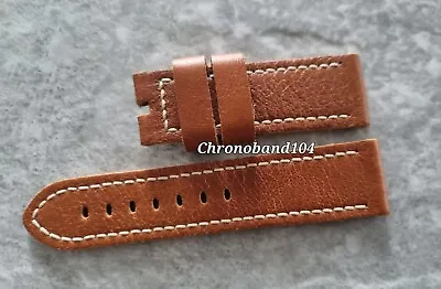 Genuine OEM Officine Panerai 24/22mm Honey Brown Vintage Calf Leather Strap NOS • £195