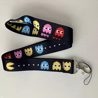 Pac-Man Lanyard Neck Strap Keys ID Holder Keycard UK • £2.99