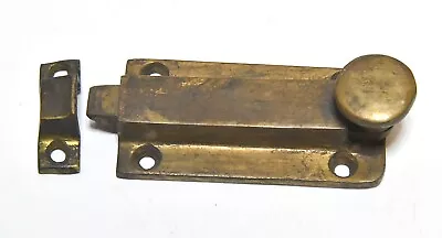 Vintage Solid Brass Cabinet Or Door Dead Bolt Latch • $24.99