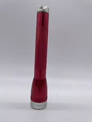 MINI MAGLITE Flashlight & Bulb Unique 2 Color Combo RED SILVER Vintage *TESTED • $24.99