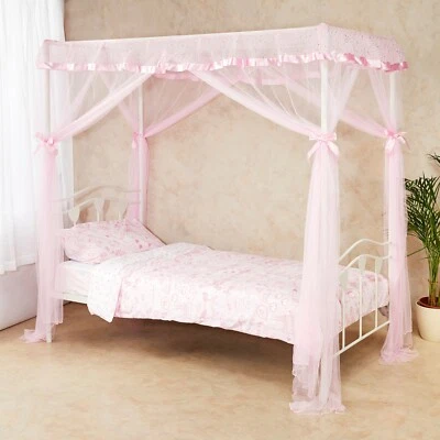 £19.99 • Buy Pink Bed Canopy For Girls Mosquito Net Bed Netting Princess Bedroom Decoration