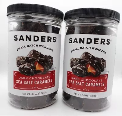 $41 • Buy Sanders Dark Chocolate Sea Salt Caramels 36oz - (2 JARS) - Free Shipping