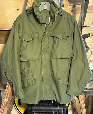 Vintage 1970 M-65 Olive Green Military Field Jacket Vietnam Era Sz S/M Reg. Army • $100