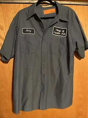 Auto Garage Service Station Mechanics XL SS Work Shirt Men's Larry Patch Pockets • $19.99