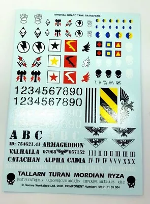 Imperial Guard Tank Transfer Sheets Decal Decals Stickers Transfers Leman Russ  • $10.54