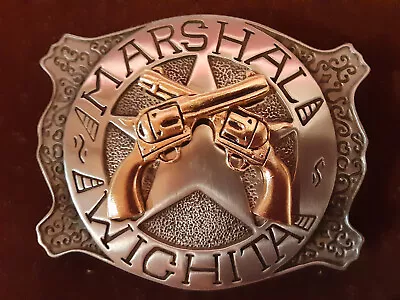 Pewter Western Belt Buckle  Wichita Marshall  By Franklin Mint • $35