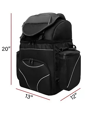 Large Black Bag Waterproof Touring Motorcycle Bar Back Pack - Black • $114.90