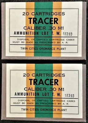 Twin Cities Ordnance  Cal. .30  M1  Tracer Wwii New Replica 20 Round Ammo Boxes • $8.50
