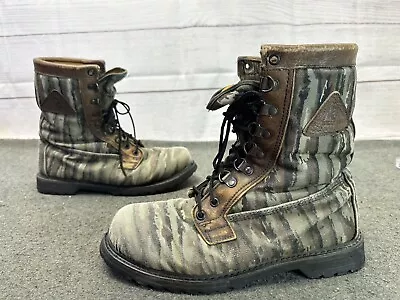 Rocky Boots Mens 9M Canvas Uppers Brown & Camo Vibram Sole USA Made • $39