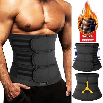 Men Waist Trainer Body Training Shaper Sweat Belt Tummy Control Cincher Girdle • $10.25