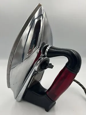 Vintage American Beauty Iron Red Lucite Handle  Art Deco / Prop • $29.99