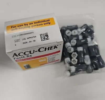 Accu Chek Fast Clix Lancets 204 Tests / 34 Drums  SENT FLAT PACKED Expiry 04/26 • £7.99