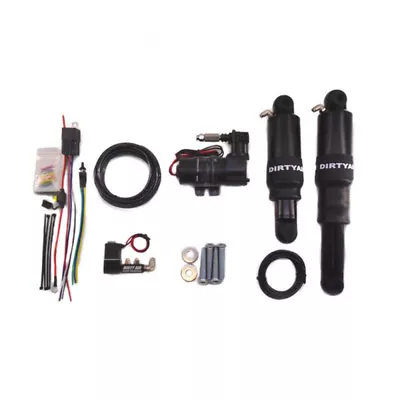 $874.99 • Buy Dirty Air Black Rear Aluminum Air Ride Shocks Suspension Kit Pair Harley V-Rod
