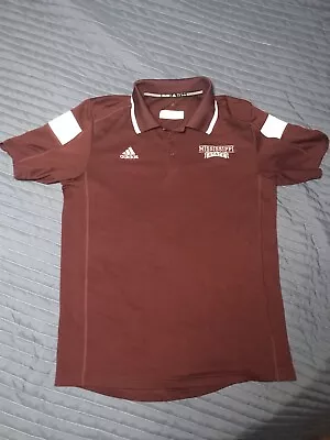 Adidas Mississippi State University Polo Shirt Medium Maroon Bulldogs • $12