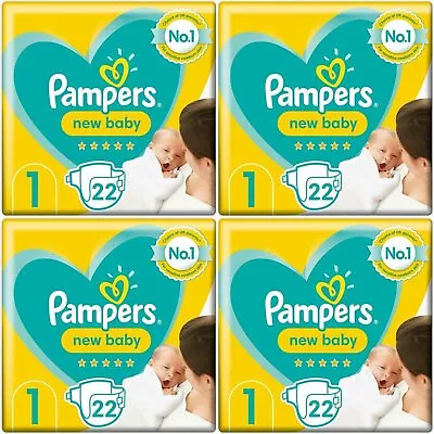 £21.83 • Buy 88 X Pampers New Baby, Size 1 - Carry Pack - With Protection For Sensitive Skin