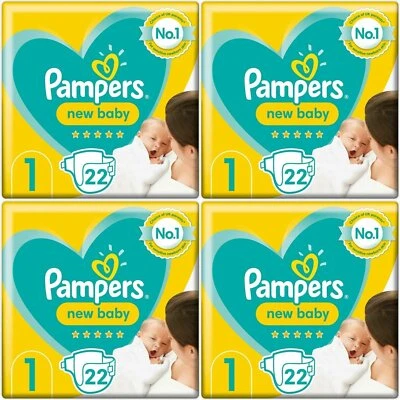 £21.83 • Buy 88 X Pampers New Baby, Size 1 - Carry Pack - With Protection For Sensitive Skin