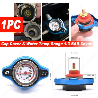 1.3 Bar Car Thermostatic Gauge Radiator Cap Cover Small Head Water Temp Meter • $6.64