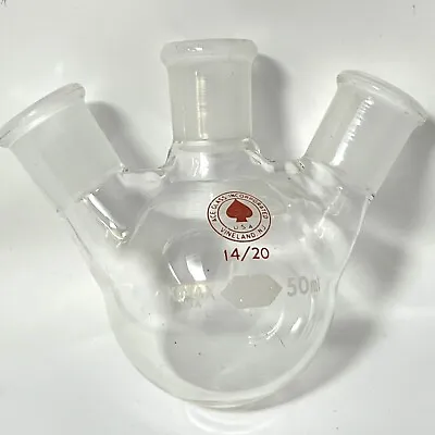 $35 • Buy Ace Glass 250mL Angled 3-Neck Round Bottom Flask 14/20 Outer Joints 9465-213