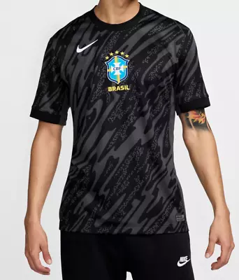 Nike Brazil - Men's Pro Fan Goalkeeper Jersey - Black - 24/25 • $147.90