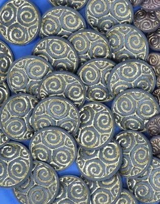 $2.99 • Buy Vintage Ornate Shank Buttons Spiral Swirl 25mm Lot Of 8 B8-10