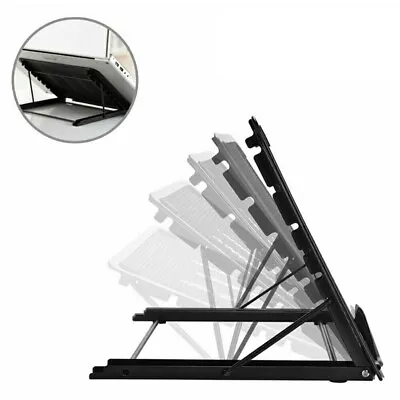 Adjustable Laptop Stand Folding Portable Mesh Desktop IPad Holder Office Support • £7.99