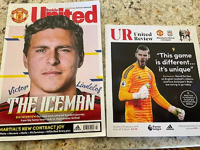 Manchester United V Liverpool. 24/02/2018 Programme With Inside United Magazine • £4