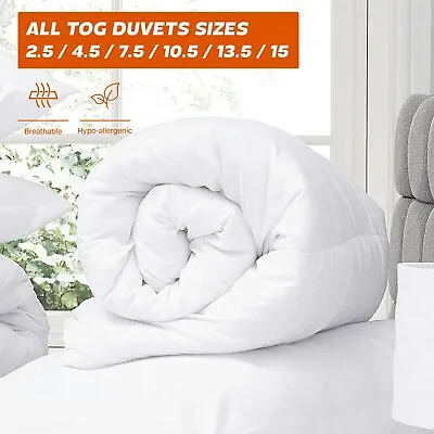 Anti Allergy Duvet Quilt 4.5 7.5 10.5 13.5 15 Tog Single Double King Bedding Set • £10.49
